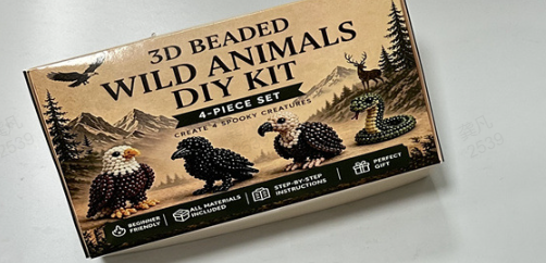 🏆Tijdelijke aanbieding: 50% KORTING🧵✨Kleine 3D-knutselpakket met dieren van kralen