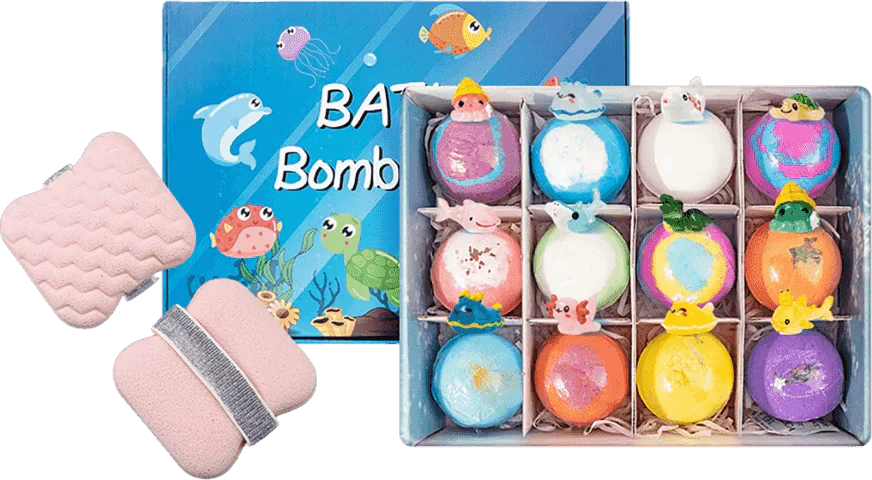 🛁Badbommen met oceaan-thema | 60 g * 12 stuks, schuimend badplezier & leuk cadeau-idee ✨