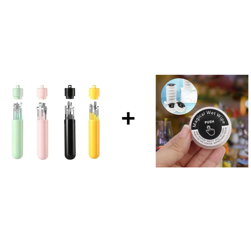 6 Counts/Set Ear Wax Removal Tool Set with Storage Tube