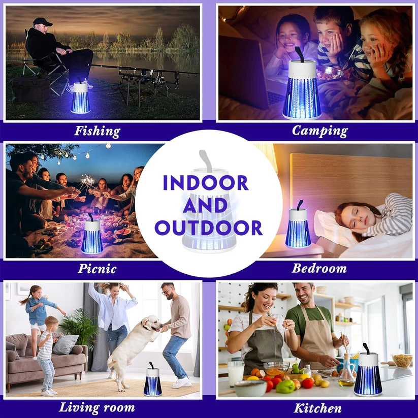 USB Elektrische Muggen Doder Lamp - UV Licht Insecten Val & Stille Bug Zapper voor Thuis