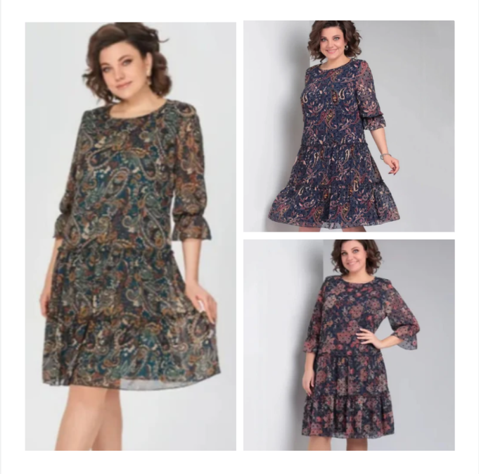 Damesjurk met ronde hals en bloemenprint