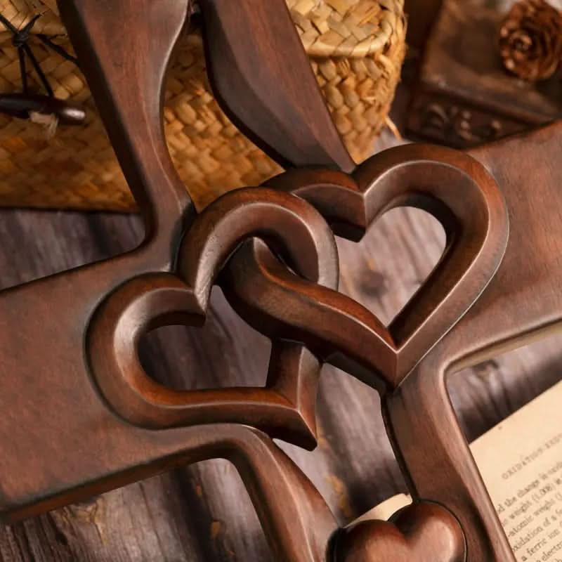 š„UITVERKOOP 49% UITš„Intertwined Hearts Houten Kruisā„