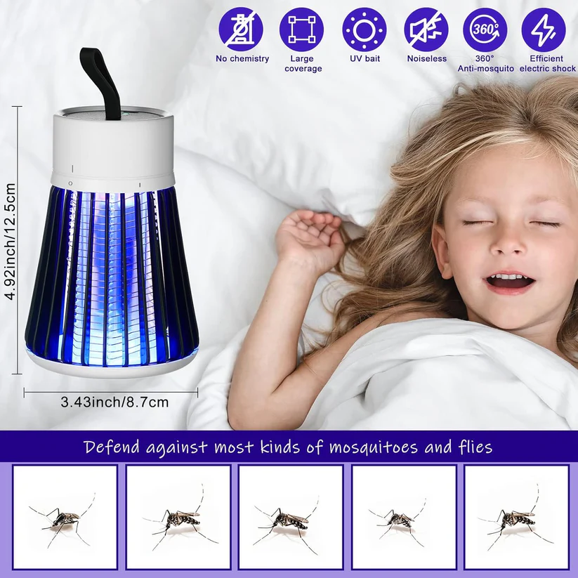 USB Elektrische Muggen Doder Lamp - UV Licht Insecten Val & Stille Bug Zapper voor Thuis