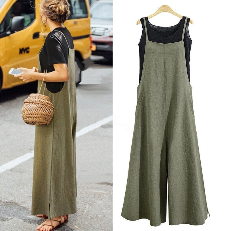 Mouwloze oversized casual jumpsuit voor dames