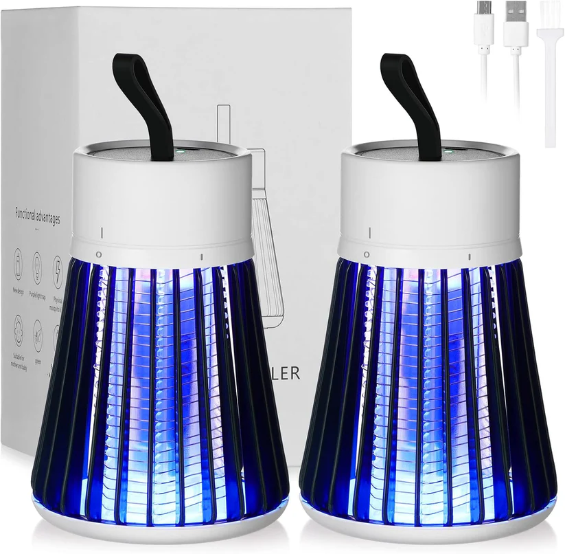 USB Elektrische Muggen Doder Lamp - UV Licht Insecten Val & Stille Bug Zapper voor Thuis