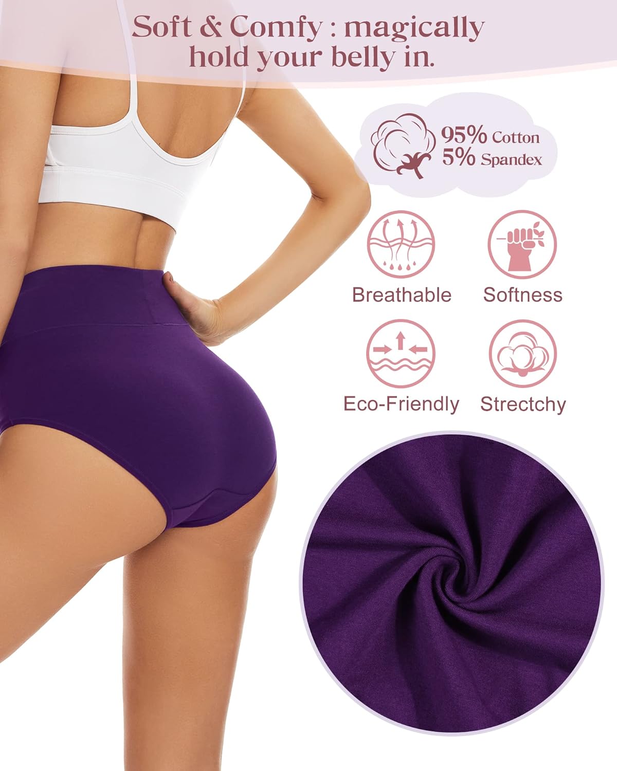 🎁Koop 1 Krijg 5 Pakjes✨Meer dan Grote Heup Opheffende Katoenen Slipjes voor Vrouwen