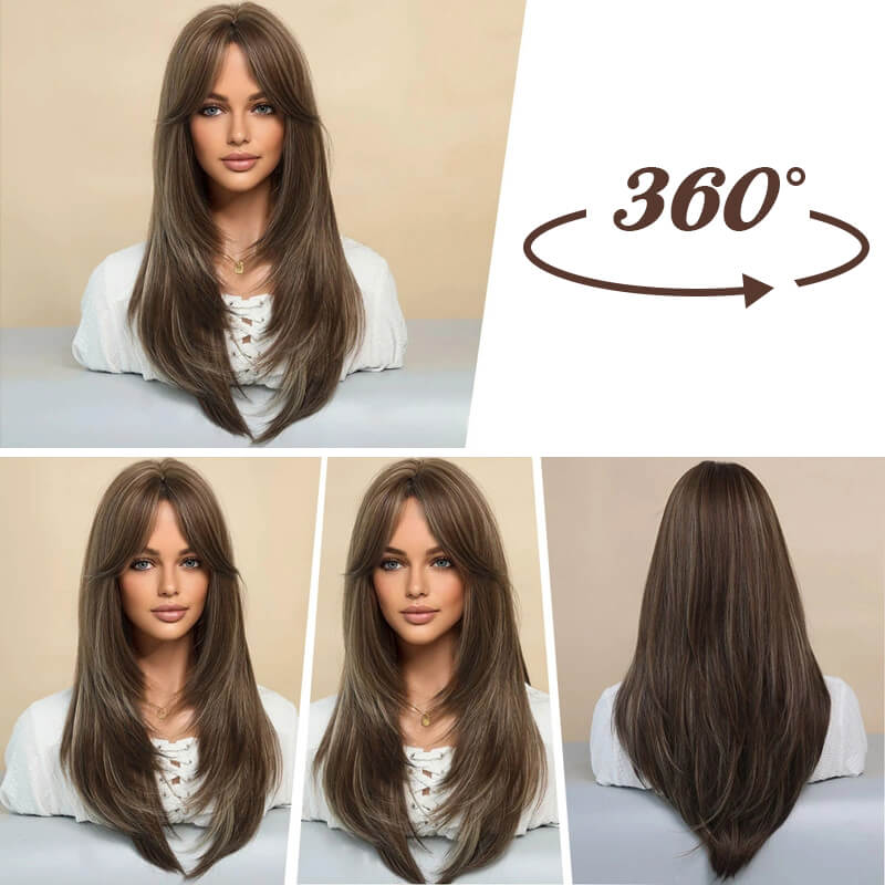 💕HOT SALE💕48%OFF✨Wig long hair Layered bangs wigs