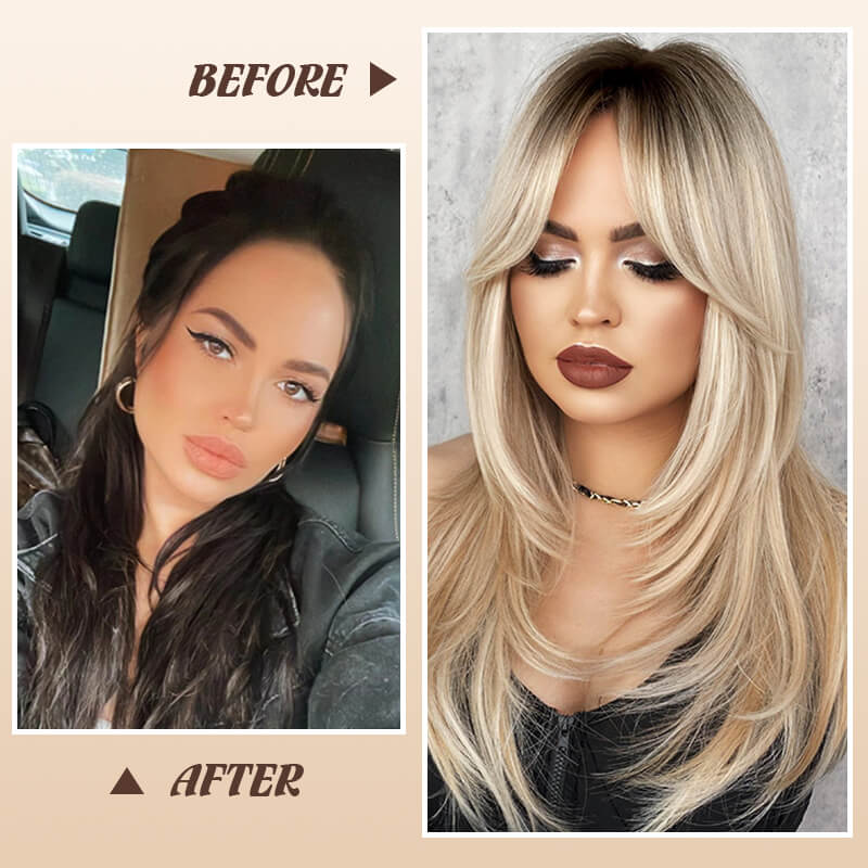 💕HOT SALE💕48%OFF✨Wig long hair Layered bangs wigs