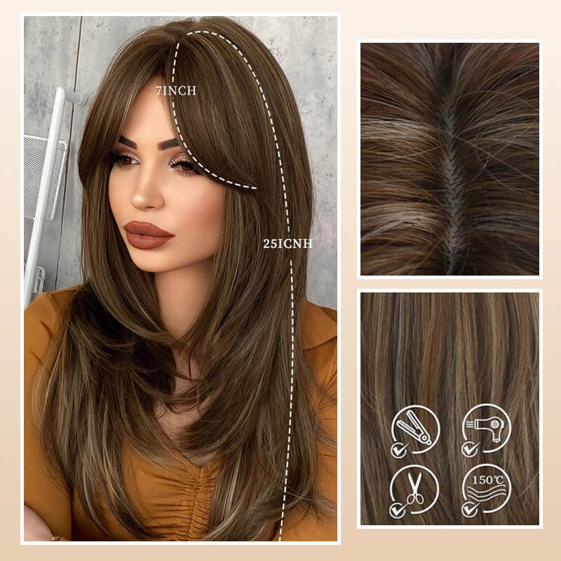 💕HOT SALE💕48%OFF✨Wig long hair Layered bangs wigs