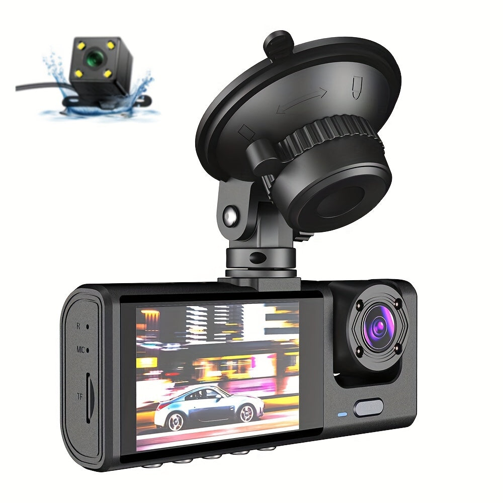 🔥2025 Nieuwe Aankomst🔥 🚗Veilig Rijden 3 Kanaal Camera Cyclus Videorecorder