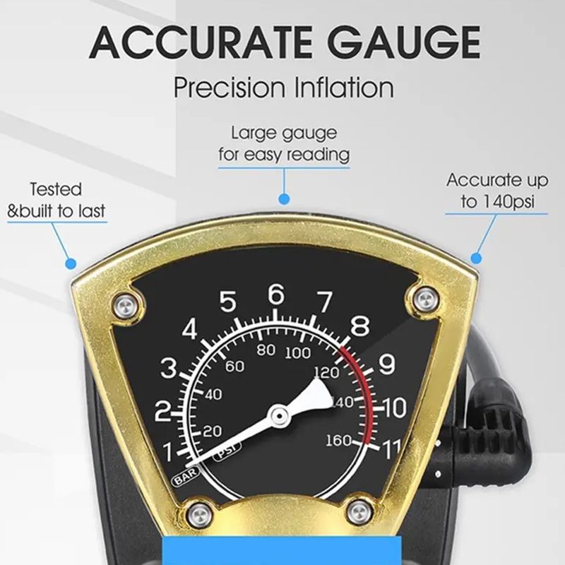 ✨Bicycle Air Pump with Pressure Gauge