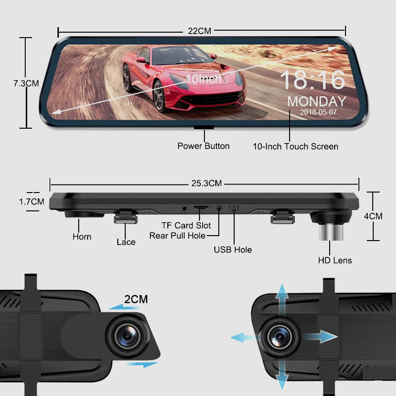 🔥 Hot Sale 49% 🔥 10" HD Multifunctionele Touch Screen Auto Recorder ✈ Gratis verzending 🔥