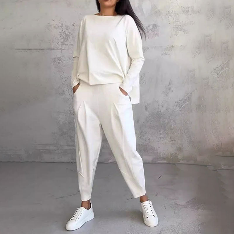 Top met lange mouwen en ronde hals & Broek 2-delige set
