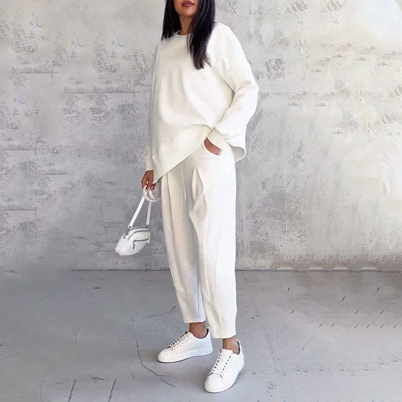 Top met lange mouwen en ronde hals & Broek 2-delige set