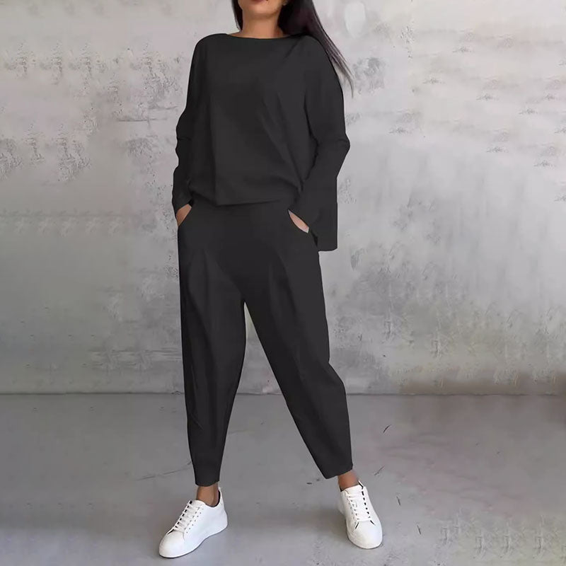Top met lange mouwen en ronde hals & Broek 2-delige set