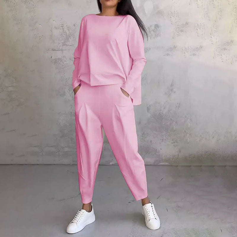Top met lange mouwen en ronde hals & Broek 2-delige set