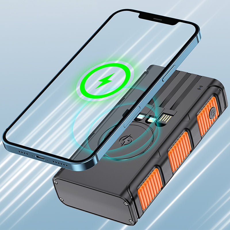 (🔥Fri leverans🔥)Portable Solar Power Bank with Built-In Cables
