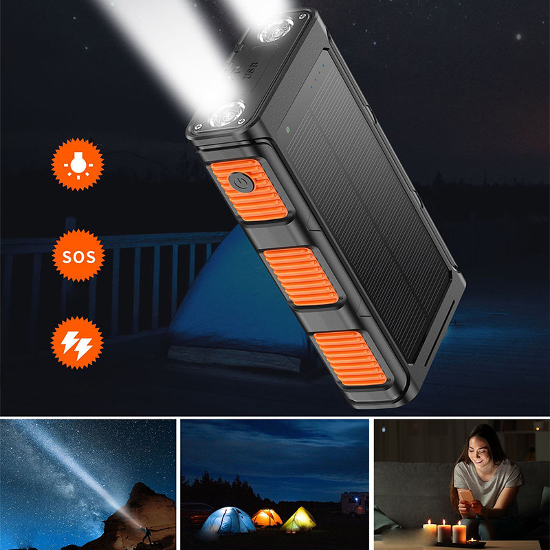 (🔥Fri leverans🔥)Portable Solar Power Bank with Built-In Cables