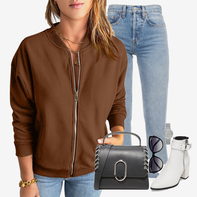 Nieuw product hete verkoop 49% korting❤️🔥Casual damesjack met rits