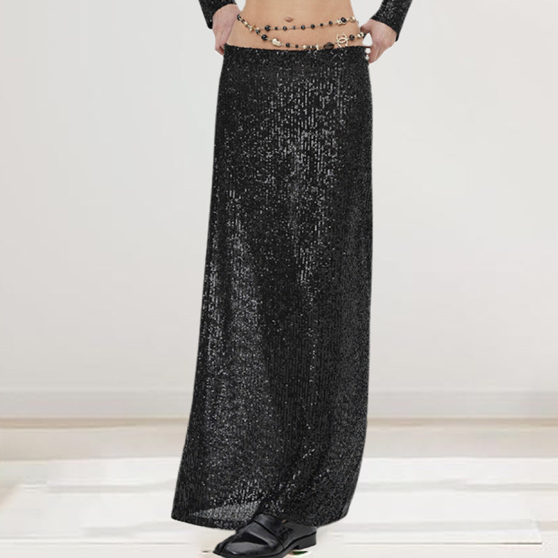 Sequin Long Sleeve Top & Skirt Set