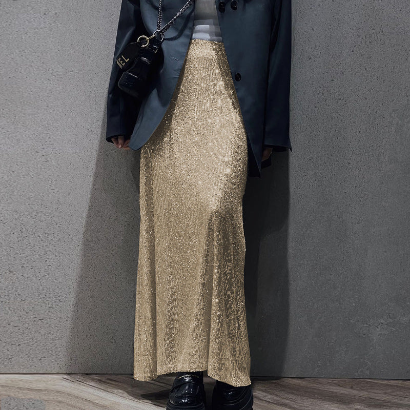 Sequin Long Sleeve Top & Skirt Set