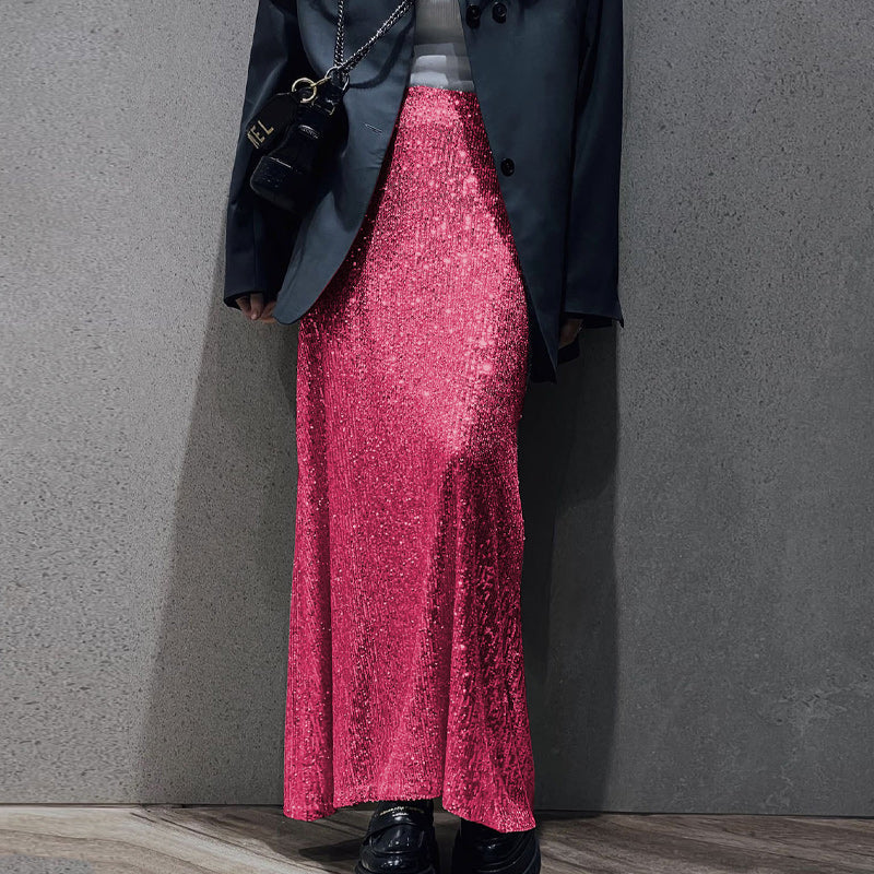 Sequin Long Sleeve Top & Skirt Set