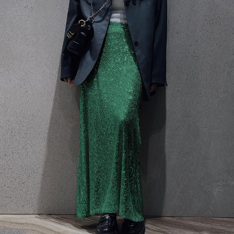 Sequin Long Sleeve Top & Skirt Set