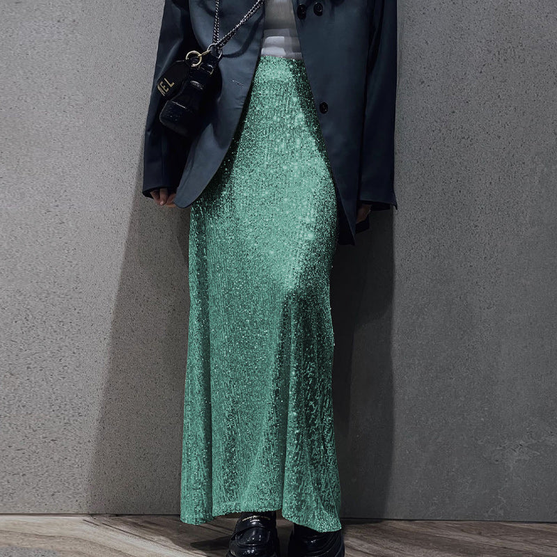 Sequin Long Sleeve Top & Skirt Set