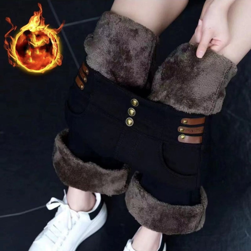 🎁Vroege Valentijnsuitverkoop - 37% Korting🔥Hoog uitgesneden damesbroek met pluche voering
