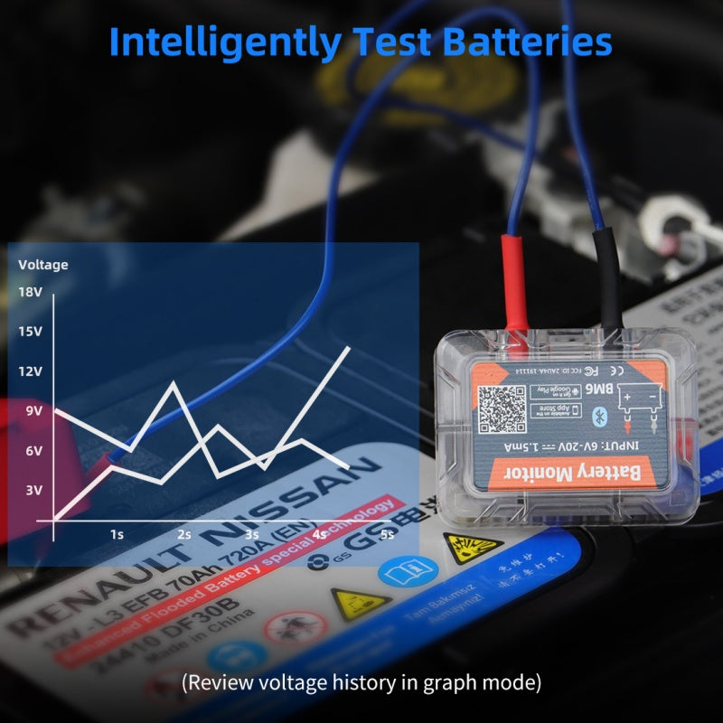 BM6 12V Wireless Bluetooth Car Battery Monitoring Tester