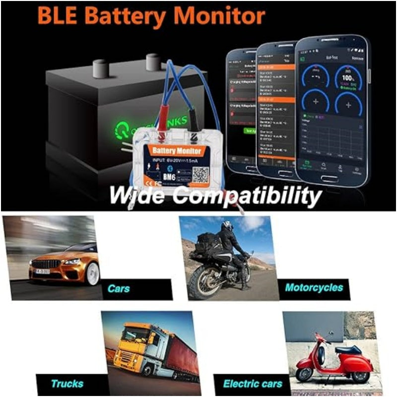 BM6 12V Wireless Bluetooth Car Battery Monitoring Tester