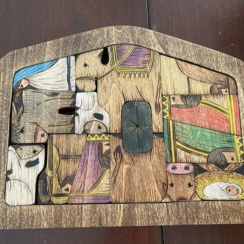🎁 🔥Wooden Nativity Puzzle Set