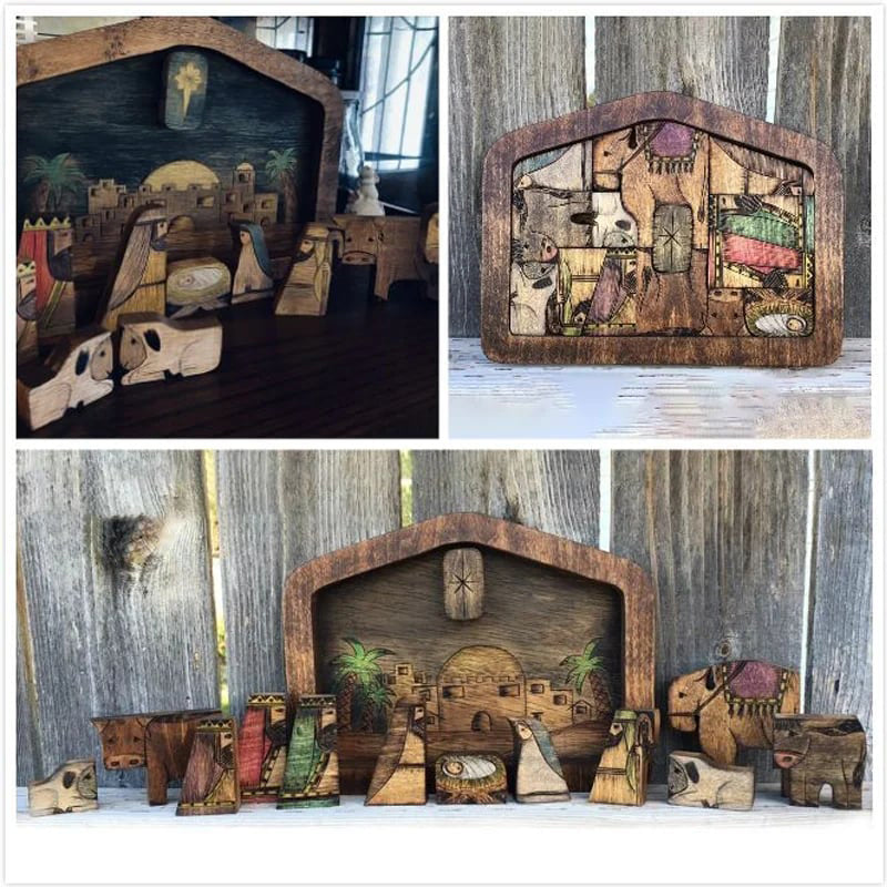 🎁 🔥Wooden Nativity Puzzle Set