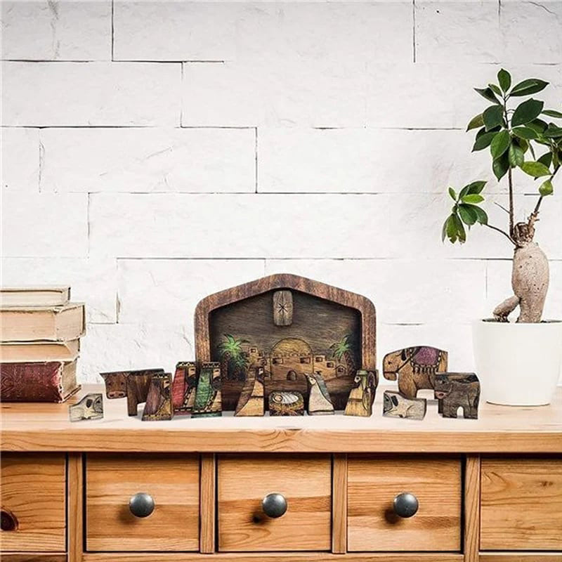 🎁 🔥Wooden Nativity Puzzle Set