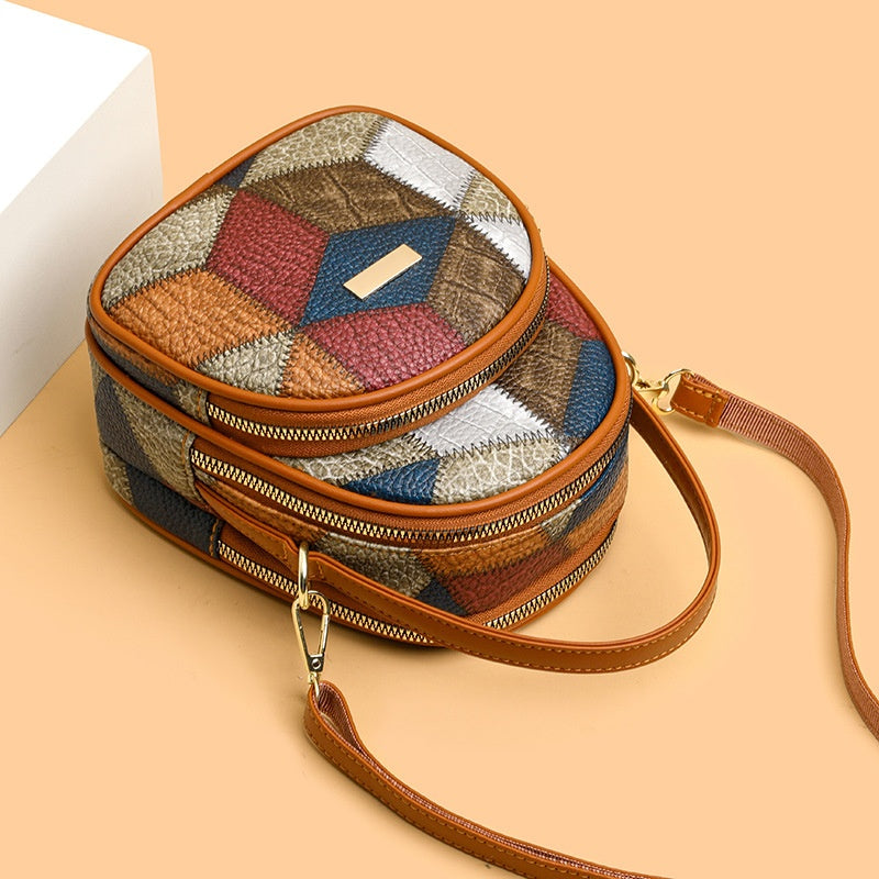 Vrouwen Vintage Crossbodytas met Geometrisch Patroon