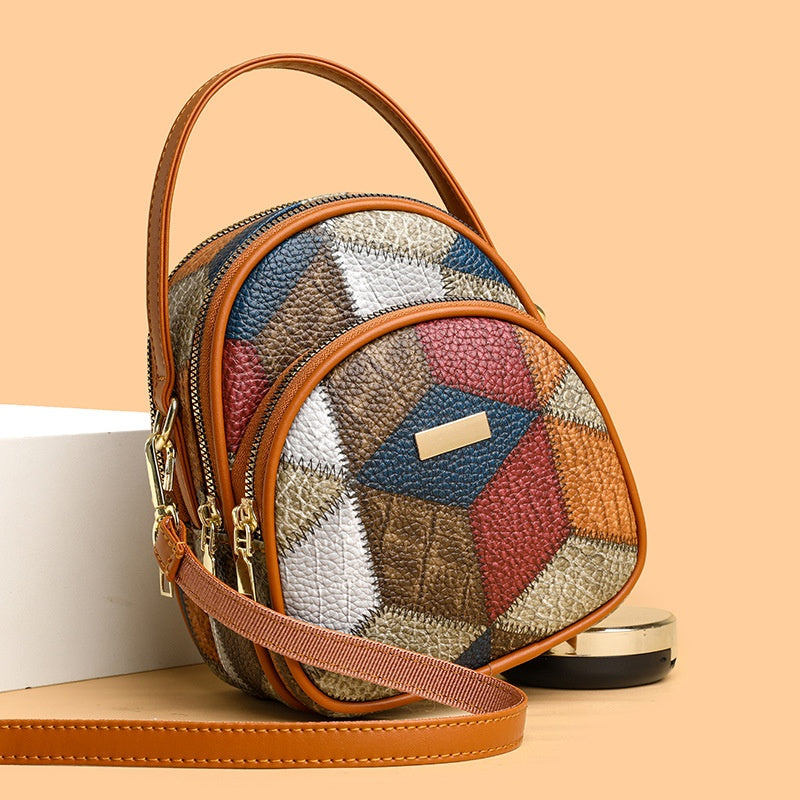 Vrouwen Vintage Crossbodytas met Geometrisch Patroon