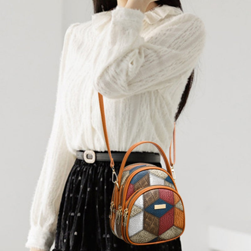 Vrouwen Vintage Crossbodytas met Geometrisch Patroon