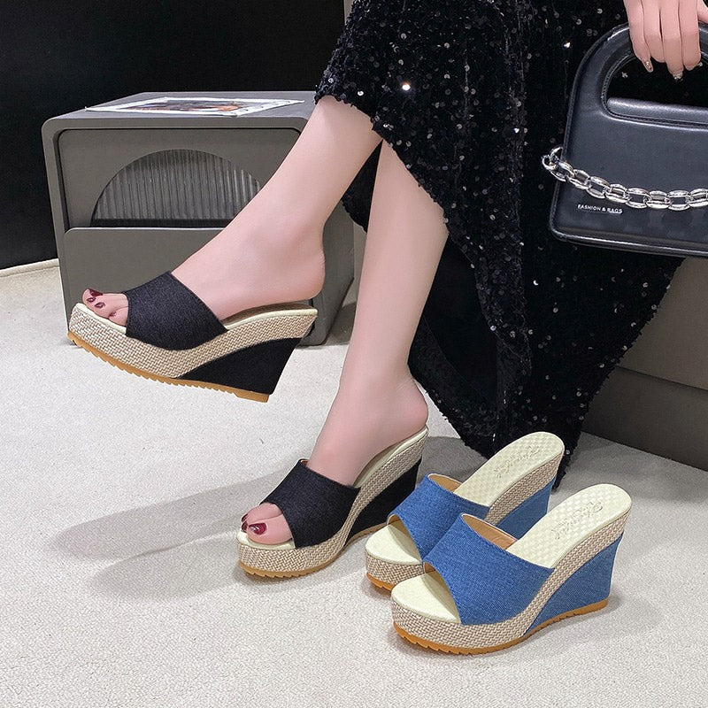 Women's Floral Open Toe Slip-On Sandals