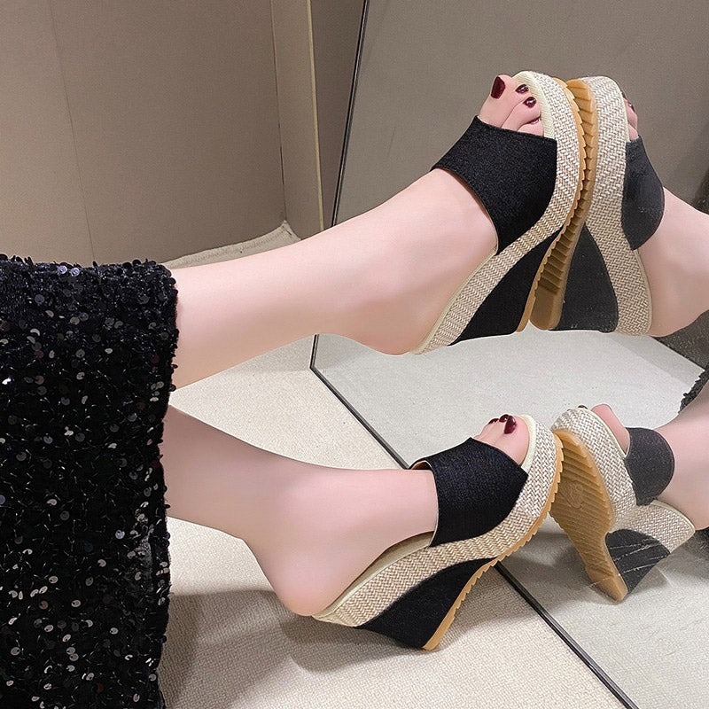 Women's Floral Open Toe Slip-On Sandals