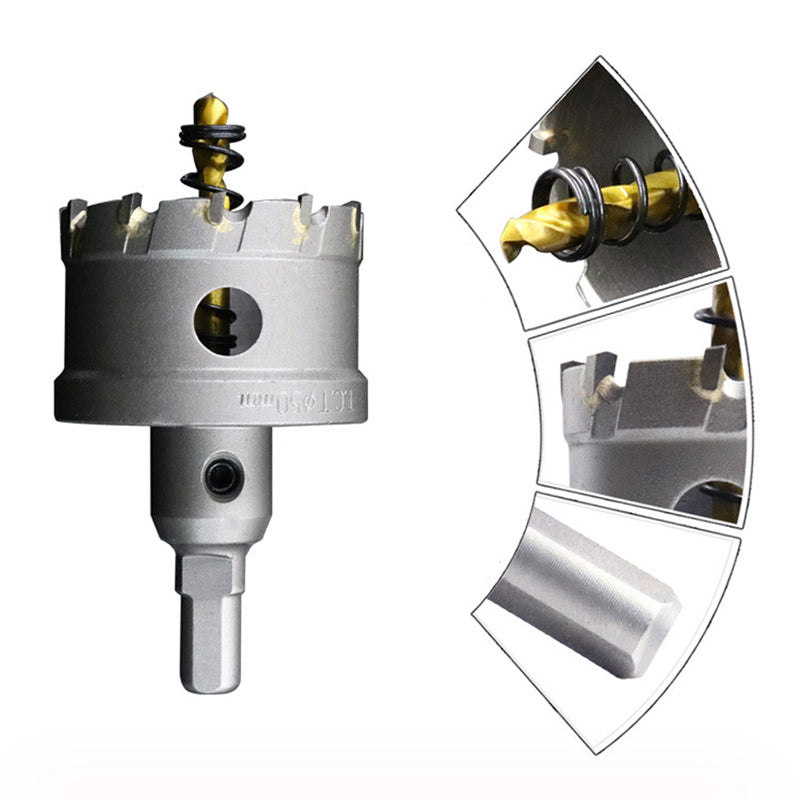 Gatzaagset voor metalen gaten met hardmetalen tandtips