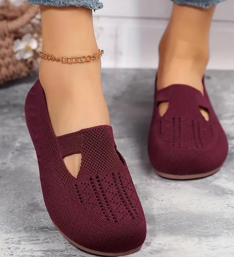Vrouwen Wandelen Comfortabele Ademend Knit Flats Schoenen