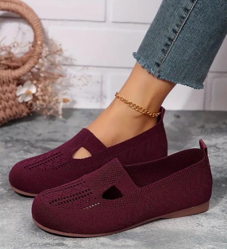 Vrouwen Wandelen Comfortabele Ademend Knit Flats Schoenen
