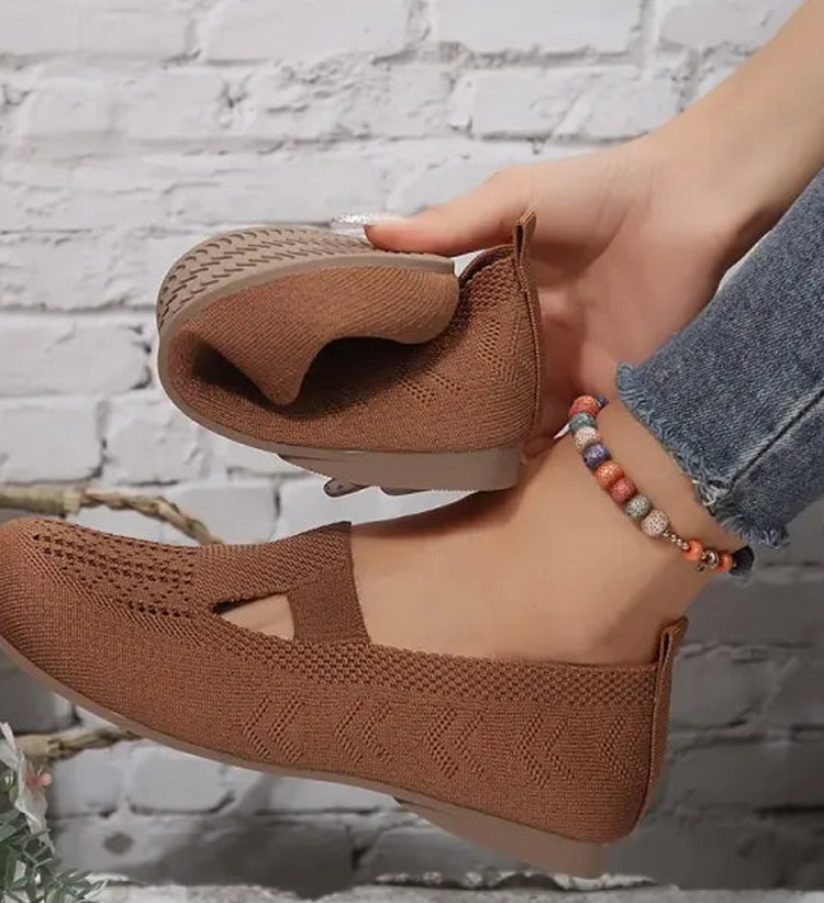 Vrouwen Wandelen Comfortabele Ademend Knit Flats Schoenen