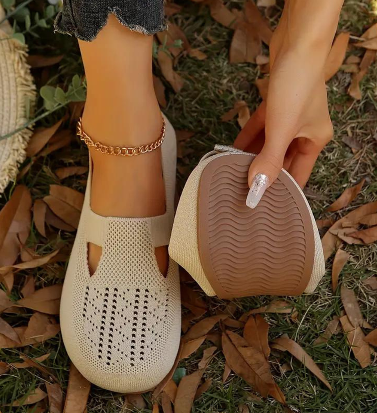 Vrouwen Wandelen Comfortabele Ademend Knit Flats Schoenen