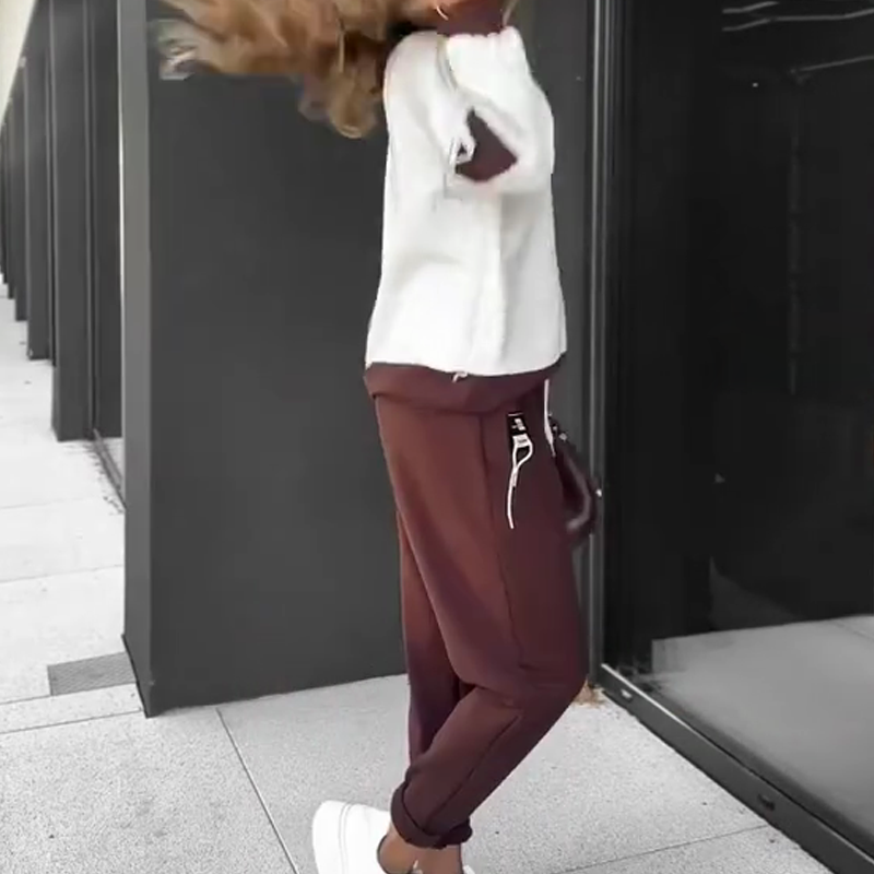 šGRATIS VERZENDINGš Color-Block Pullover Hoodie & Joggingbroek Set ā Opvallend Design, Comfortabel Voor Alledag