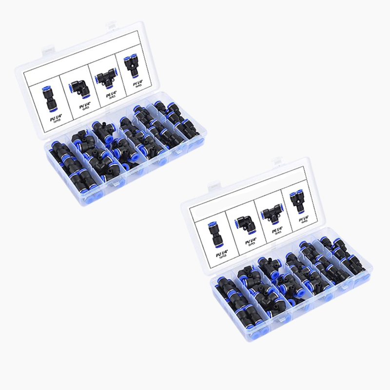 1/4 inch pneumatische push-to-connect luchtslangfittingen set