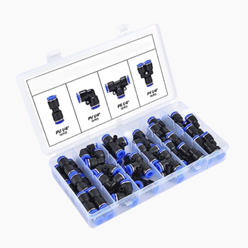 1/4 inch pneumatische push-to-connect luchtslangfittingen set