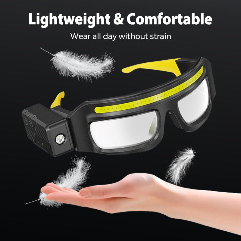 💥50% KORTING👓 Oplaadbare Waterbestendige LED Werkverlichtingsbril met Draaibare Lampkop en Meerdere Helderheidsstanden Voor Reparatie