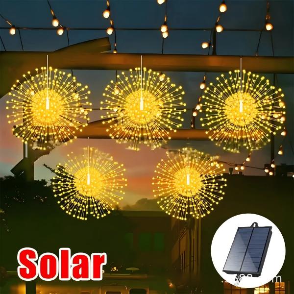 🔥Zolang de voorraad strekt, 62% korting!🎉 Solar vuurwerk lichtslingers voor in de tuin en op feestjes