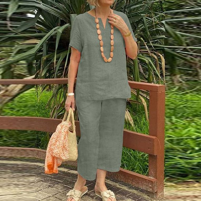 🌿2026 NIEUW – 52% KORTING💥 Zachte 2-delige Damesset – Comfortabele Top + Broek | Luchtige Stof & Ideaal voor Dagelijks Comfort